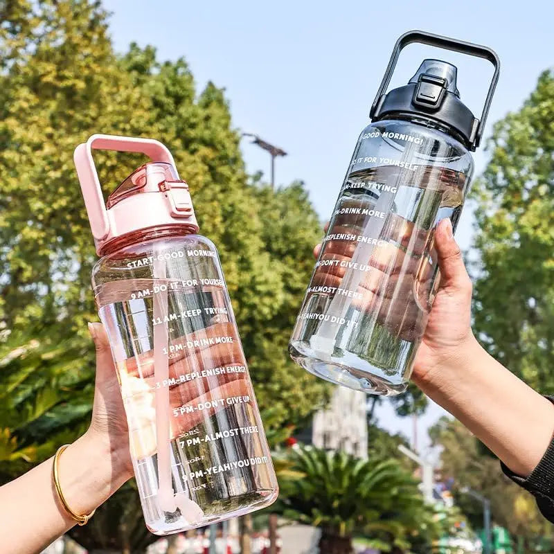 2L Water Bottle with Straw & Time Marker – BPA-Free Tritan Sports Water Bottle SPOT