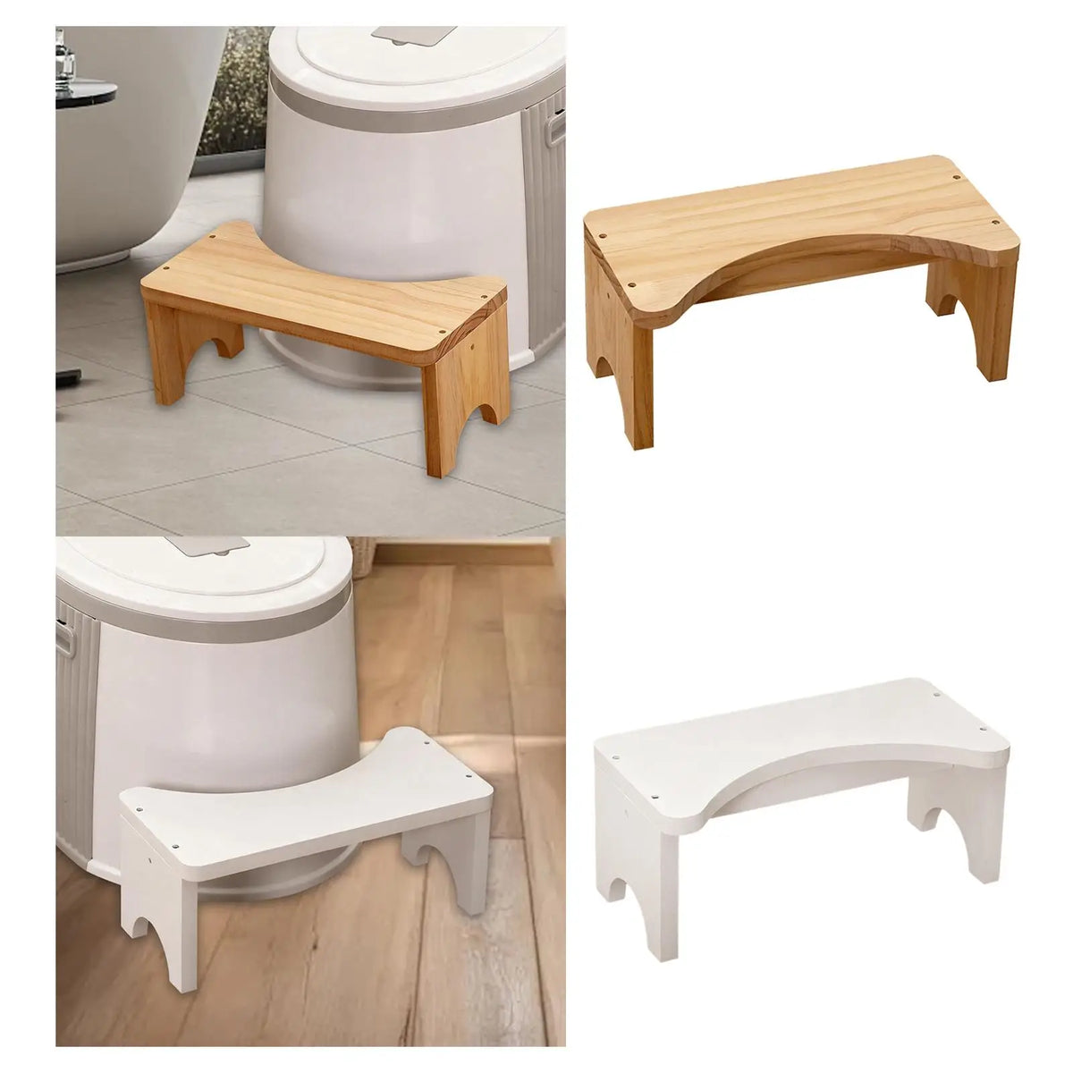 Wood Toilet Squatting Stool – Bathroom Footrest for Adults & Kids Toilet Squatting Stool SPOT