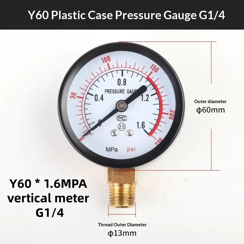 Air Pressure Gauge 0-10/12/25 Bar – Hydraulic DIY Tool Pressure Gauge SPOT A3