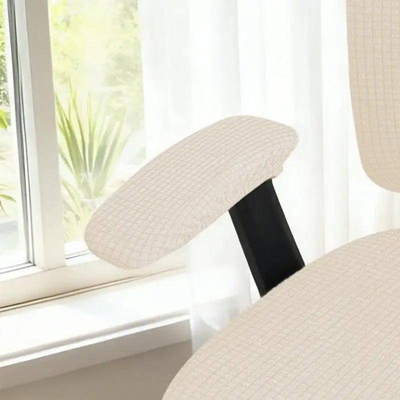 Stretch Chair Armrest Covers 1 Pair – Soft Polyester Universal Fit Chair Armrest Covers SPOT Beige