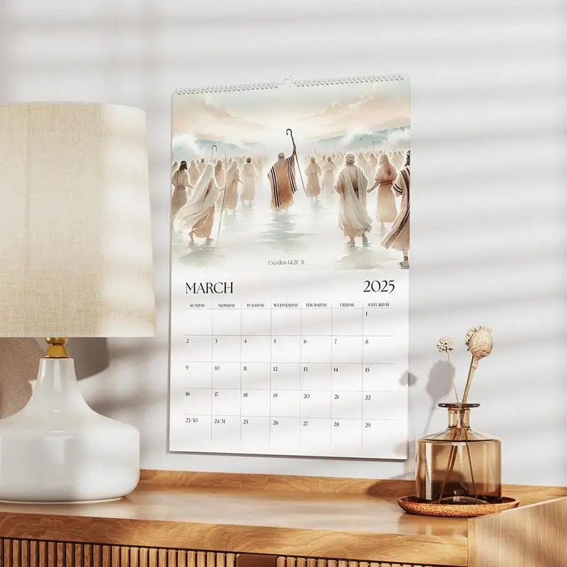 2025 Christian Bible Stories Monthly Wall Calendar | Home Decor Wall Calendar SPOT