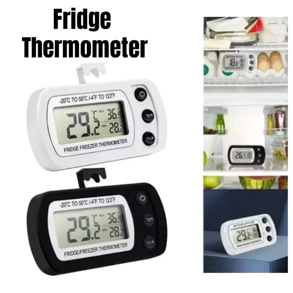 Mini LCD Fridge Freezer Thermometer – Max/Min Temp Monitor Kitchen Thermometer SPOT