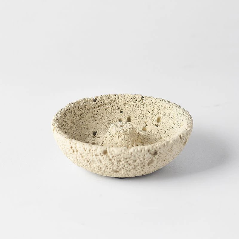 Wind Line Cement Incense Holder Tray – Modern Home Decor Incense Holder Tray SPOT Beige