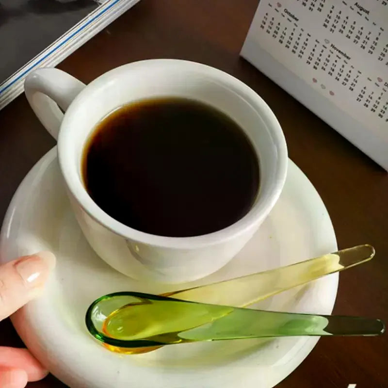 Handmade Colored Glass Stirring Spoon – Borosilicate, Food-Safe Glass Stirring Spoon SPOT