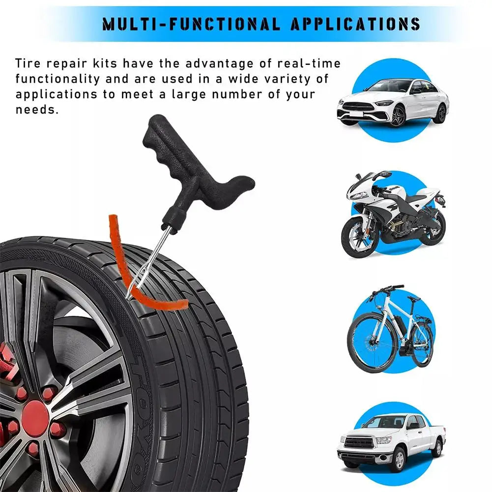 Tire Puncture Repair Kit – Car, Motorcycle & Truck Plug Set Tire Repair Kit SPOT
