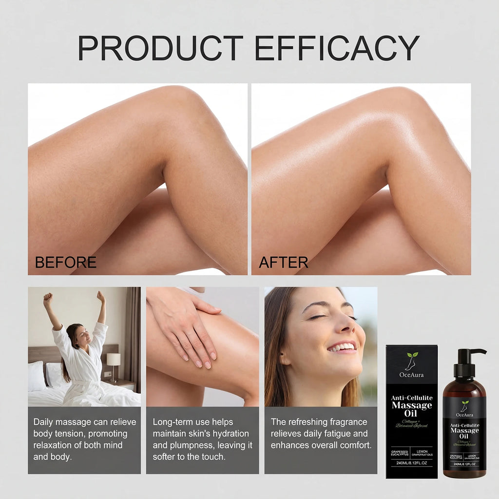 OceAura Collagen Firming Body Massage Oil 240ml – Dry Skin Firming Body Oil SPOT