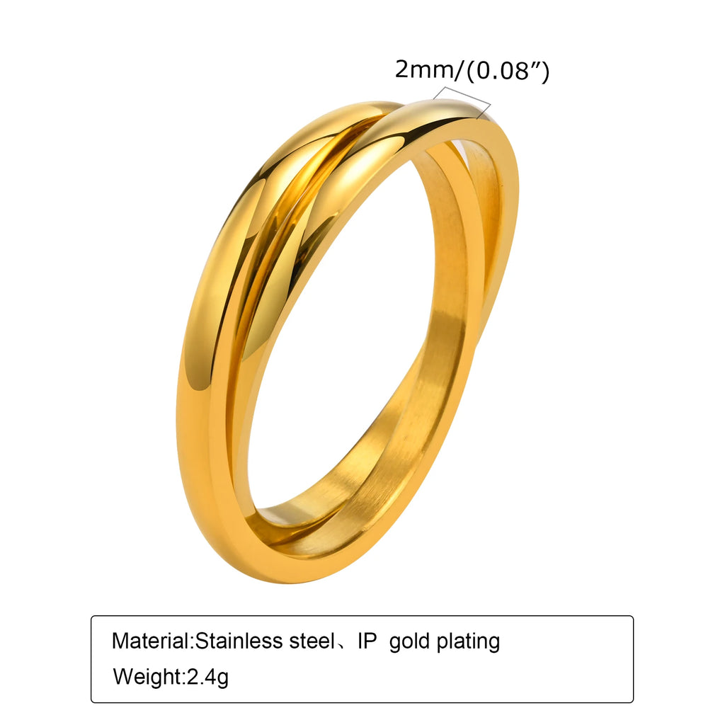Meaeguet Interlocking Rolling Ring Set of 2 – Stainless Steel Stacking Ring Set SPOT