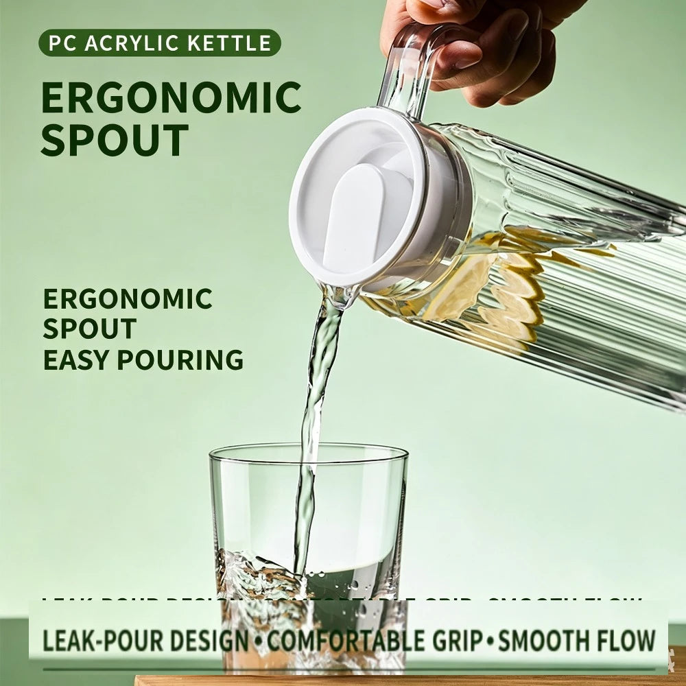 37oz Acrylic Water Pitcher BPA-Free Juice Carafe with Lid & Handle Acrylic Water Pitcher SPOT