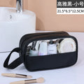Clear PVC Travel Makeup Bag – Large Waterproof Cosmetic Pouch Cosmetic Travel Bag SPOT black S