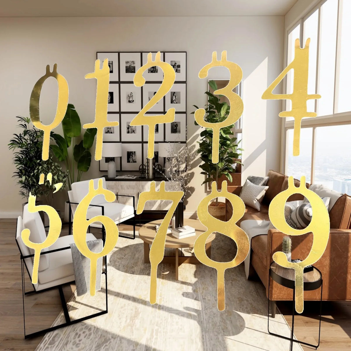 Stainless Steel Number Cake Topper Set 0–9 | Birthday Décor Cake Topper Set SPOT