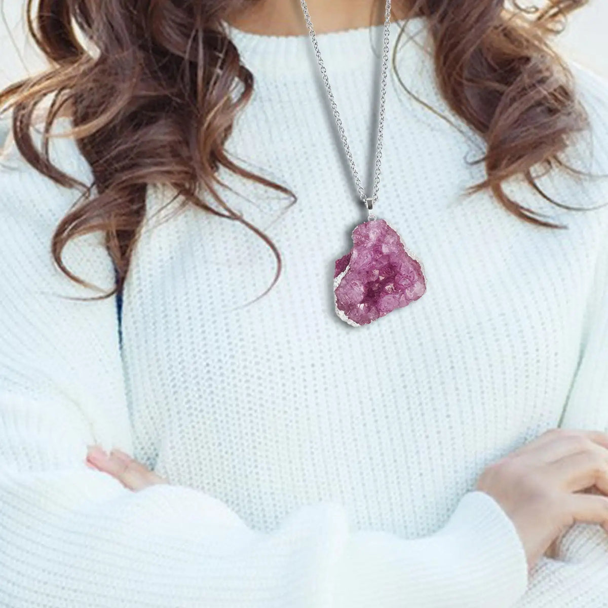 Stone Pendant Necklace Charm – DIY Jewelry Making Connector Jewelry Pendant SPOT Red