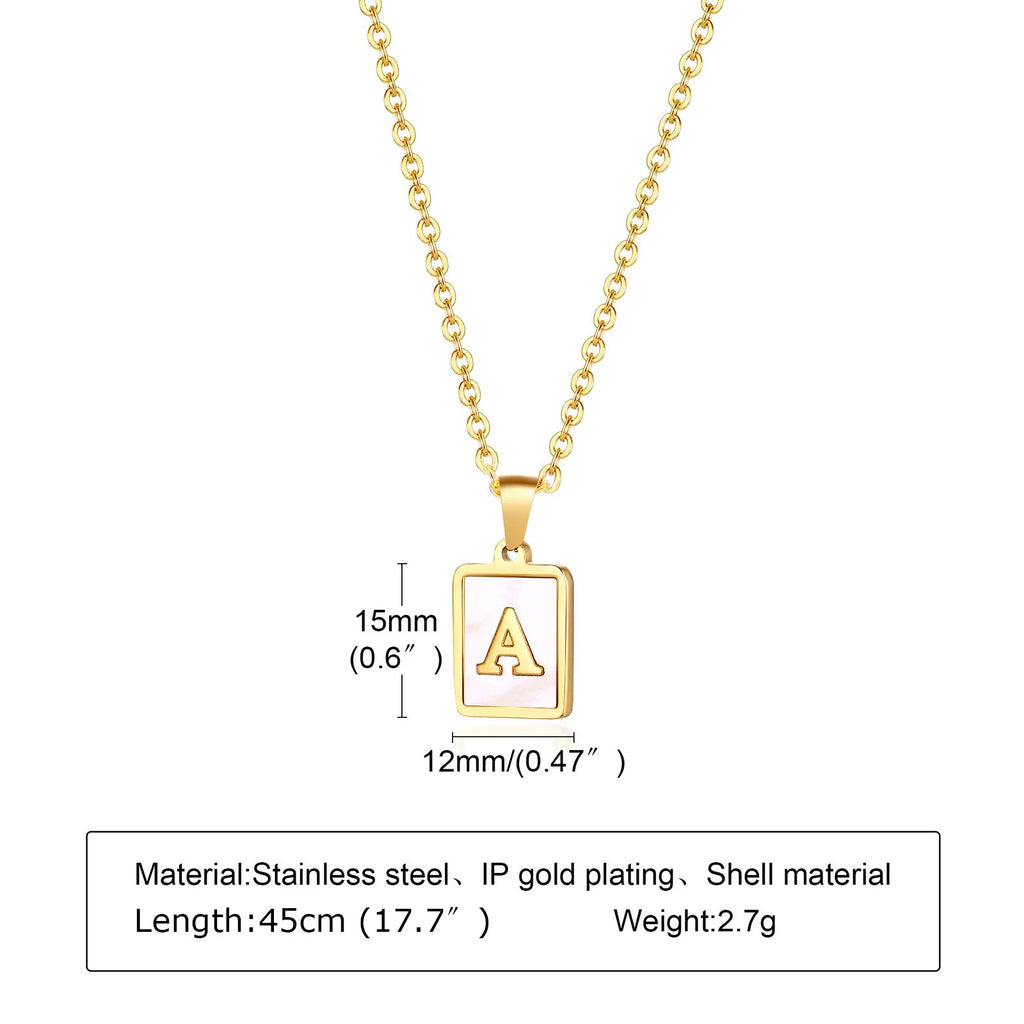 Mother of Pearl Initial Necklace A–Z | Gold Letter Pendant Initial Pendant Necklace SPOT