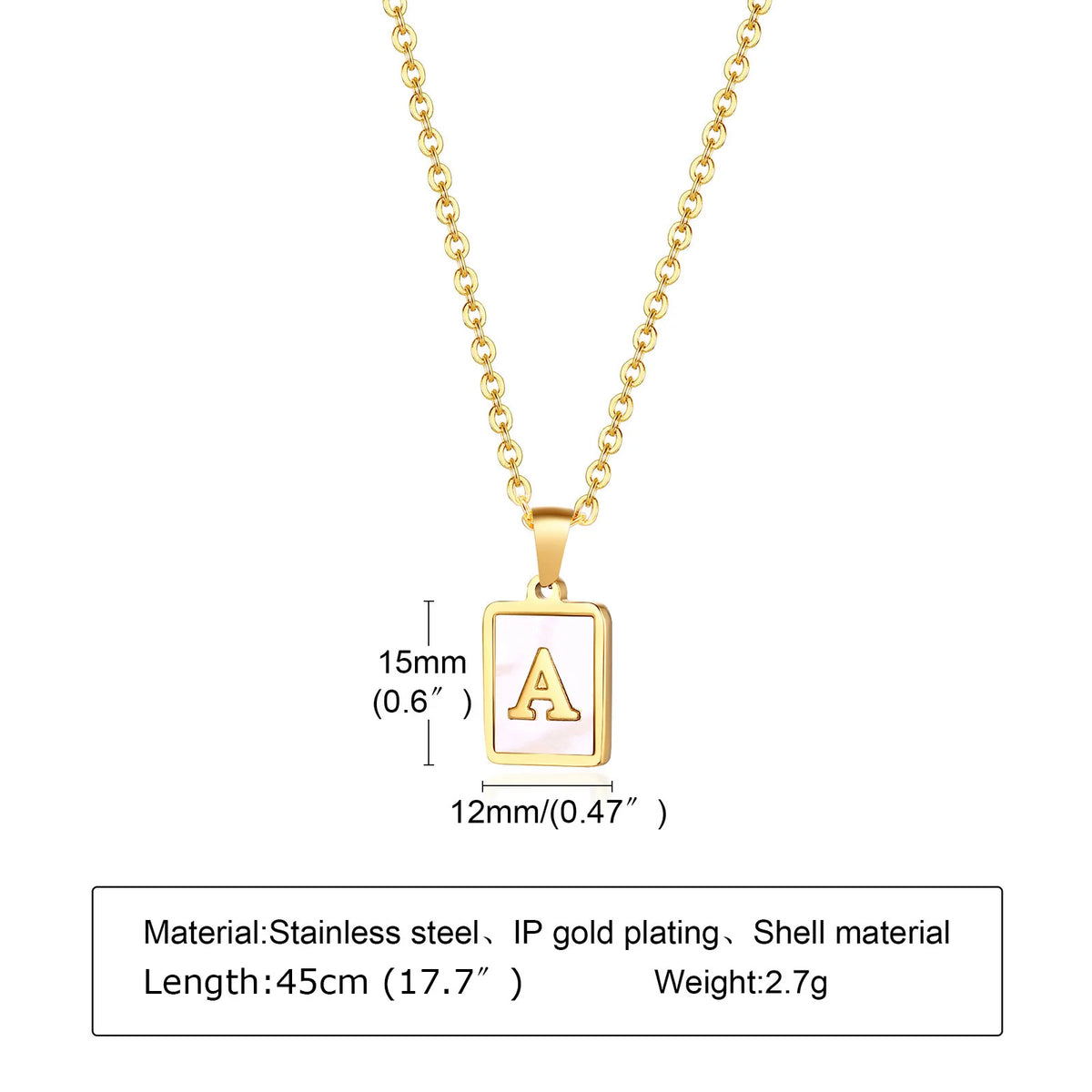 Mother of Pearl Initial Necklace A–Z | Gold Letter Pendant Initial Pendant Necklace SPOT