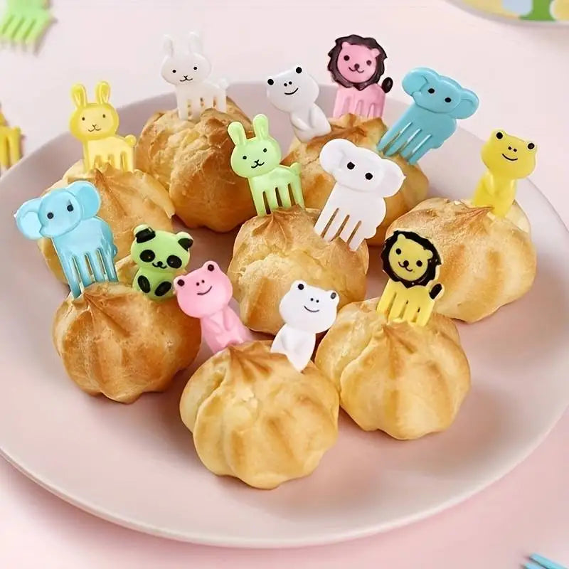 Animal Cartoon Fruit Picks – Kids Bento Party Food Forks 10pc Kids Food Picks SPOT