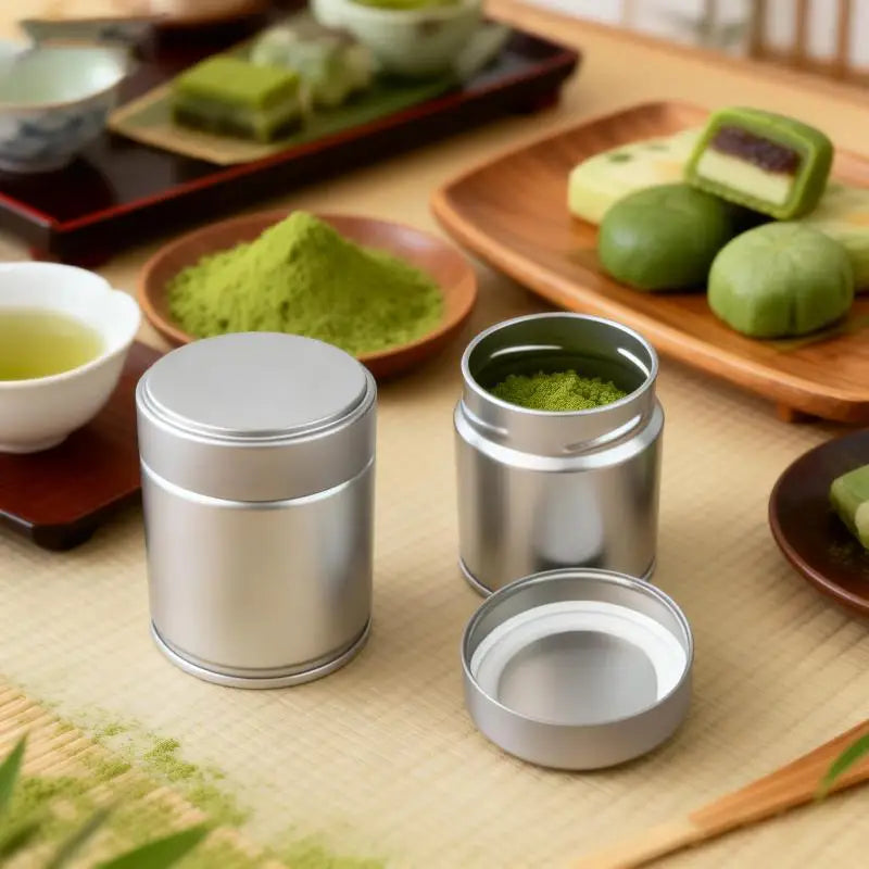 Mini Tinplate Matcha Powder Can – Airtight Tea & Spice Jar Airtight Storage Tin SPOT