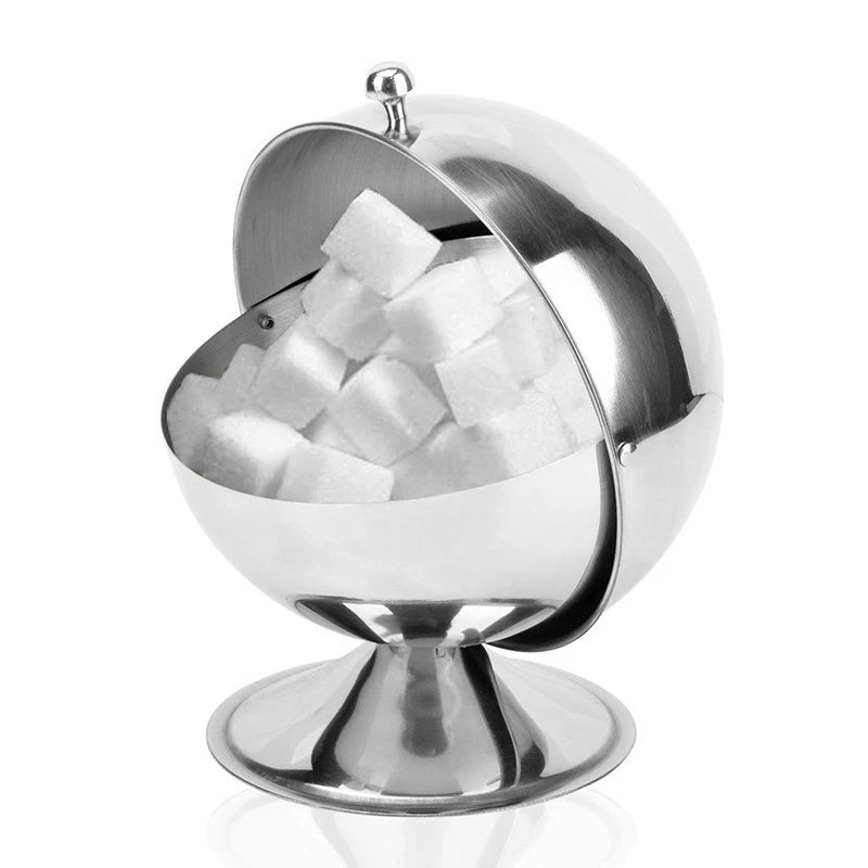 Stainless Steel Spherical Sugar Bowl with Flip-Top Lid Sugar & Condiment Jar SPOT Default Title
