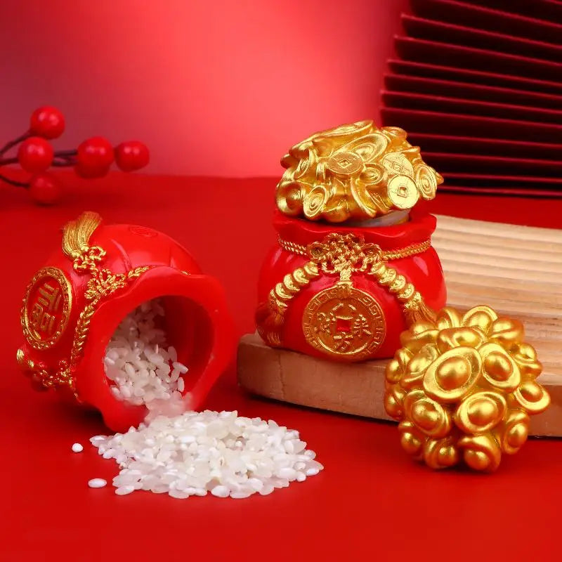Resin Chinese Lucky Money Bag Figurine – Fortune Decor Resin Figurine SPOT