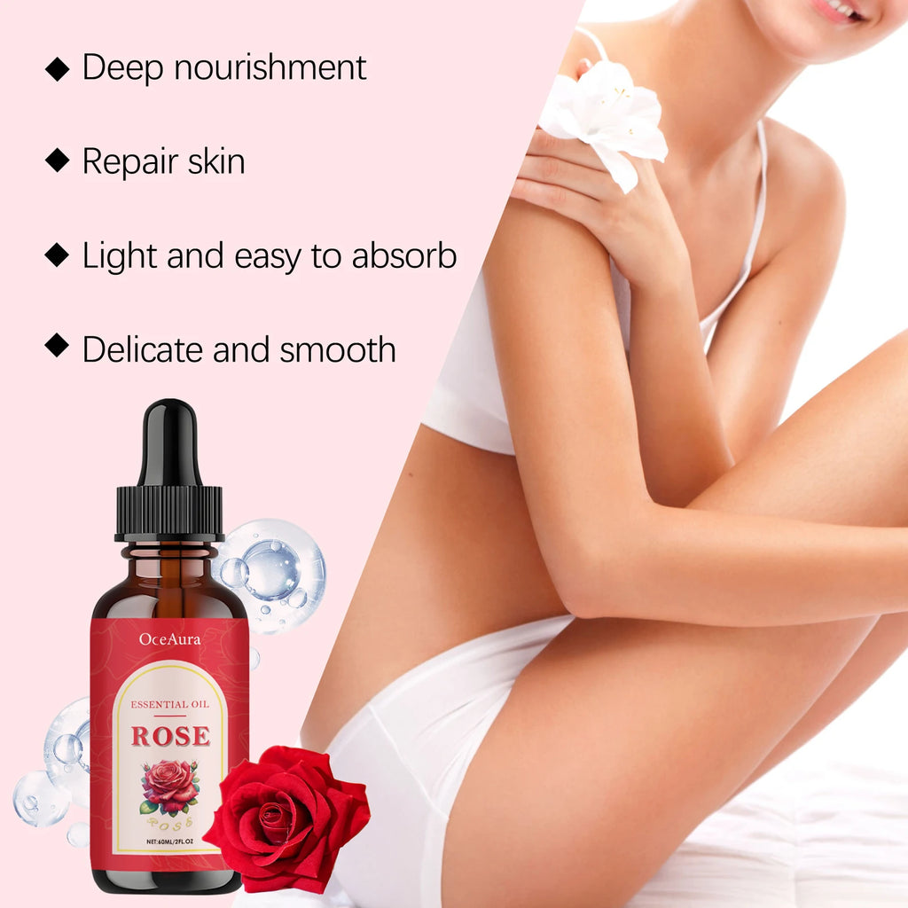 OceAura Rose Essential Oil – Nourishing Face & Body Massage Oil Body & Face Oil SPOT