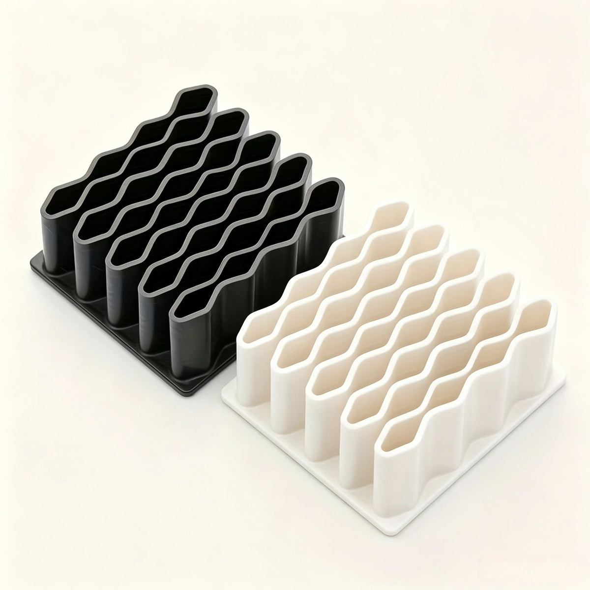 32-Compartment Desktop Organizer for Cosmetics & Creams Cosmetics Storage Rack SPOT 1 black 1 white
