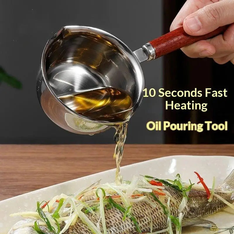 Stainless Steel Mini Oil Heating Pot – Wooden Handle Mini Oil Heating Pot SPOT