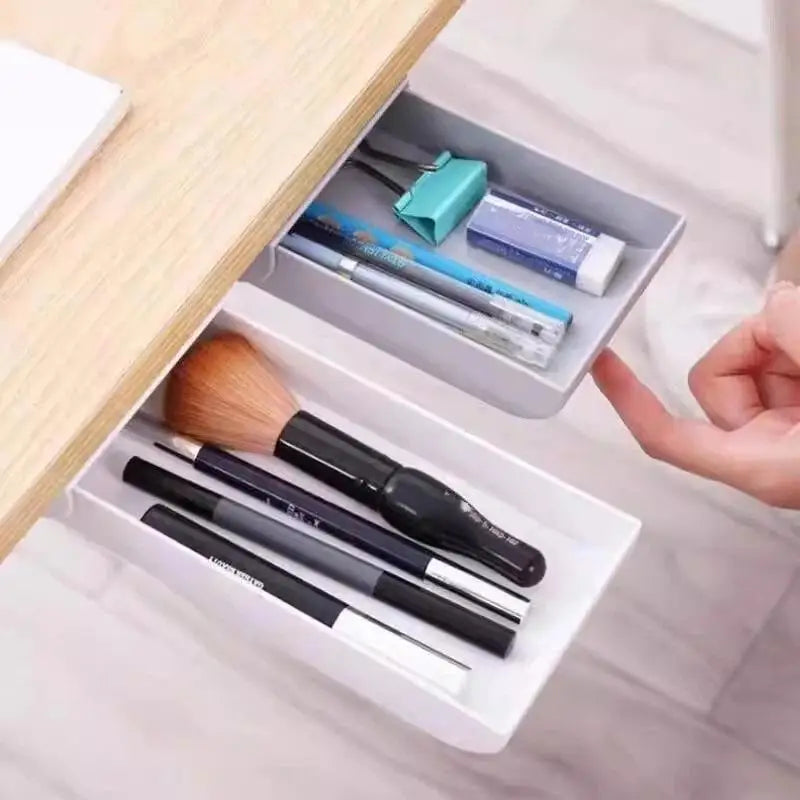 Under Desk Hidden Pull-Out Drawer – No-Drill Desk Organizer Under Desk Drawer SPOT