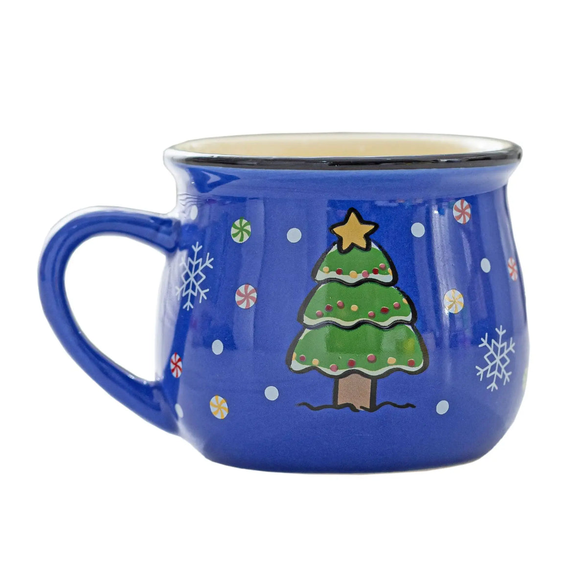 Santa Claus Ceramic Mousse Cup 5oz – 8 Colors | Kids Xmas Mug Ceramic Holiday Mug SPOT 150ml Blue