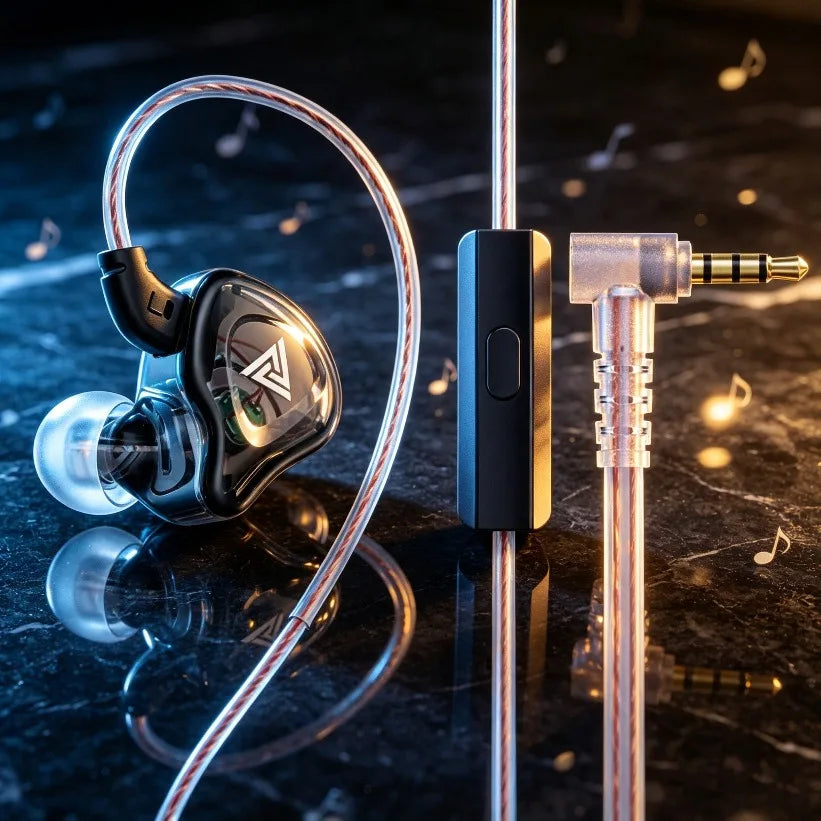 VIKEFON QKZ-AK8 Hi-Res Wired Earphones 3.5mm, 10mm Driver Wired In-Ear Earphones SPOT