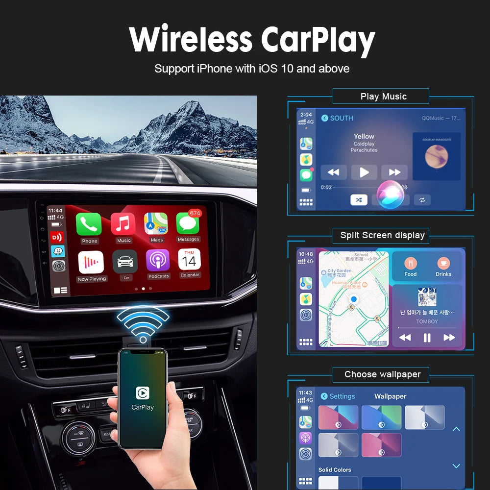 CarlinKit Wireless CarPlay & Android Auto USB Dongle Adapter Car Multimedia Adapter SPOT