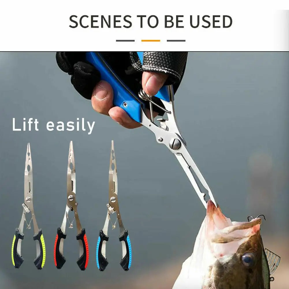 Long Nose Stainless Steel Fishing Pliers – Hook Remover & Line Cutter Fishing Pliers SPOT