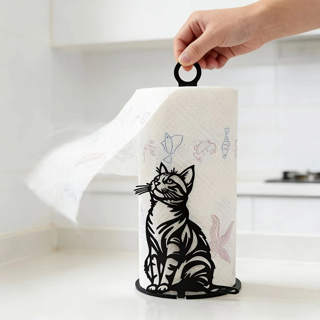 Cat-Shaped Paper Towel Holder – Freestanding Kitchen Organizer Paper Towel Holder SPOT