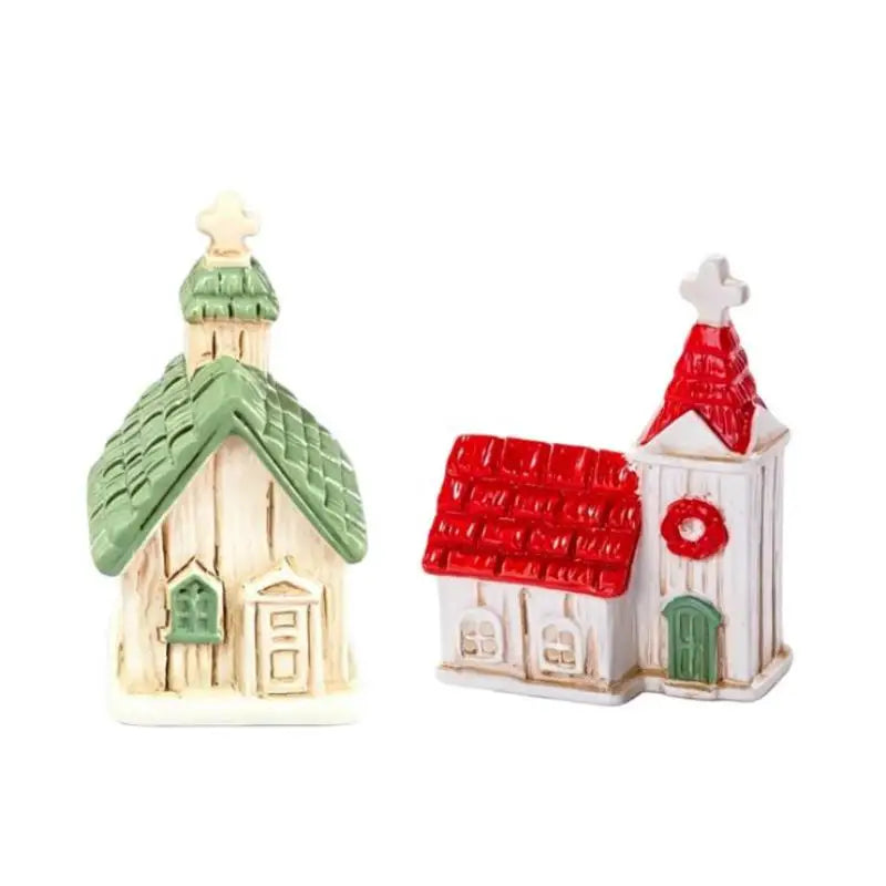 Resin Christmas Village Church Figurine – Miniature House Model Miniature Resin Figurine SPOT