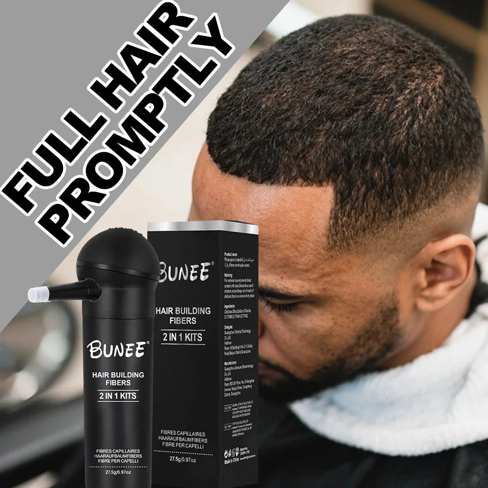 BUNEE Hair Fiber Powder 27.5g – Spray Nozzle, 24H Thickening Hair Fiber Powder SPOT