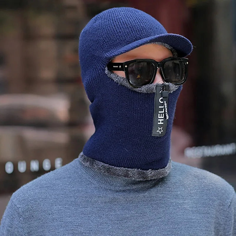 Men's Winter Windproof Beanie Hat – Ear Cover & Visor Winter Beanie Hat SPOT