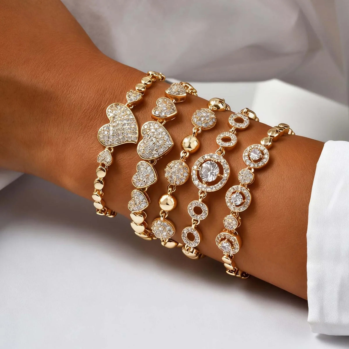 Meaeguet 18K Gold Plated Zirconia Tennis Bracelet Women Tennis Bracelet SPOT