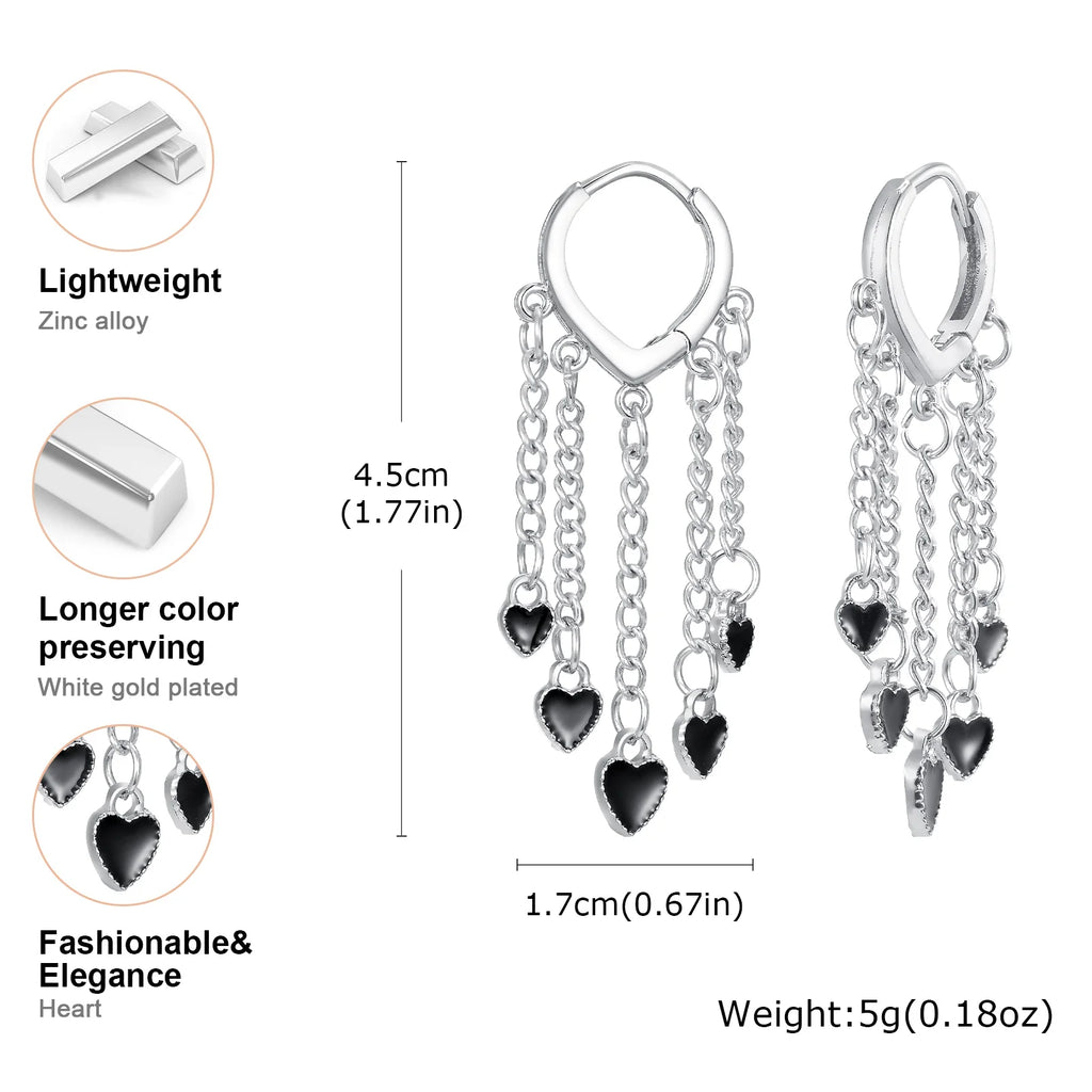 Long Chain Tassel Drop Earrings – Y2K Statement Jewelry Tassel Drop Earrings SPOT