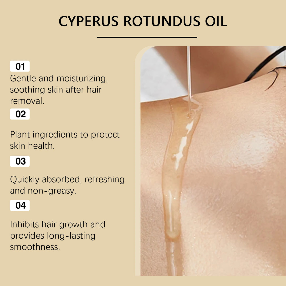Cyperus Rotundus Hair Inhibitor Oil – Smooth Skin Serum 60ml Hair Inhibitor Serum SPOT