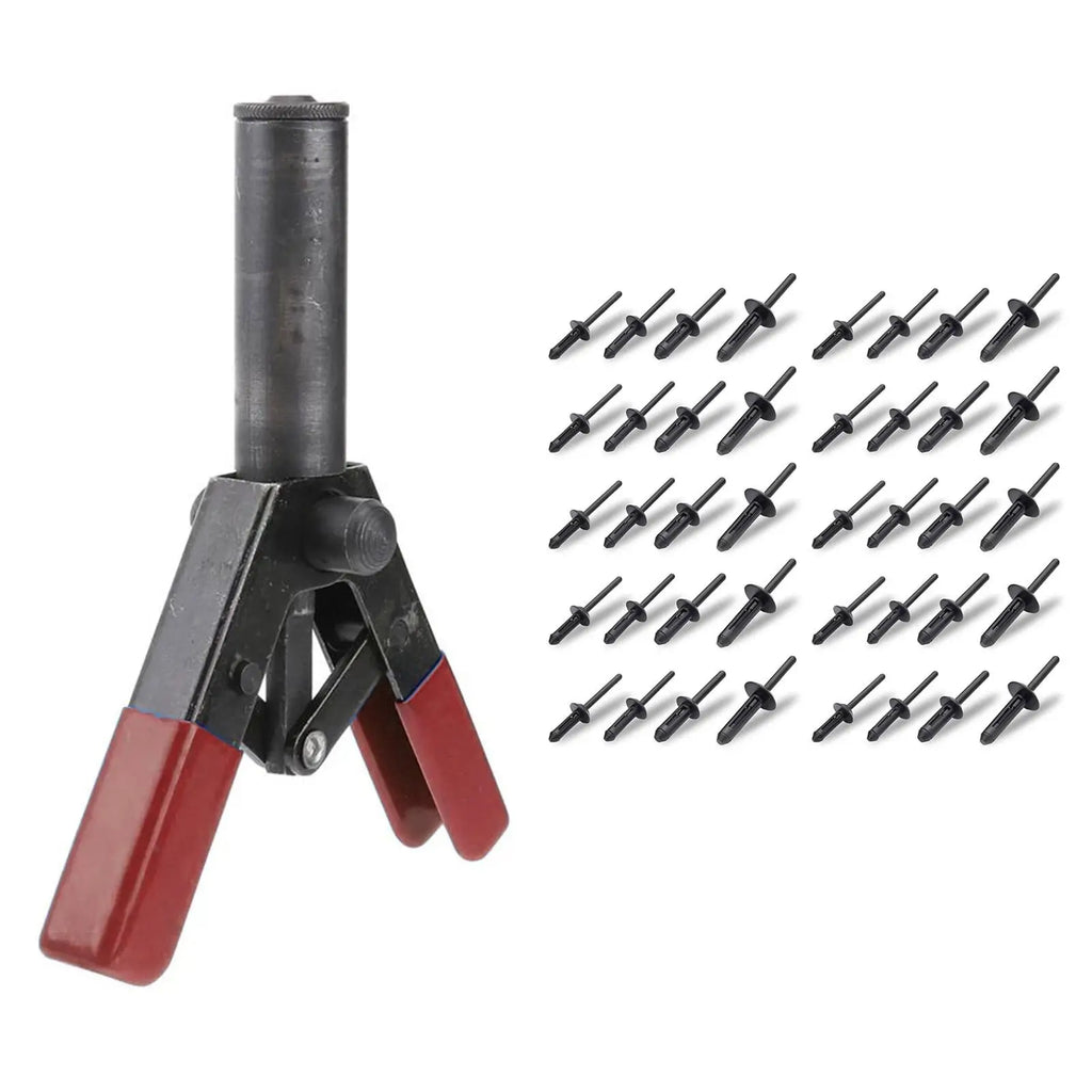 Plastic Poly Rivet Gun Set with 40 POM Rivets | Auto Trim Tool Automotive Rivet Gun SPOT A