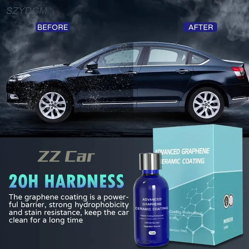 GLASKLARE 70ml Graphene Ceramic Coating 12H | 10+ Year Car Shield Ceramic Coating Kit SPOT