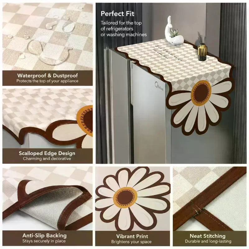 Cute Pattern Fridge Dust Cover – Waterproof Non-Slip Protector Appliance Dust Cover SPOT