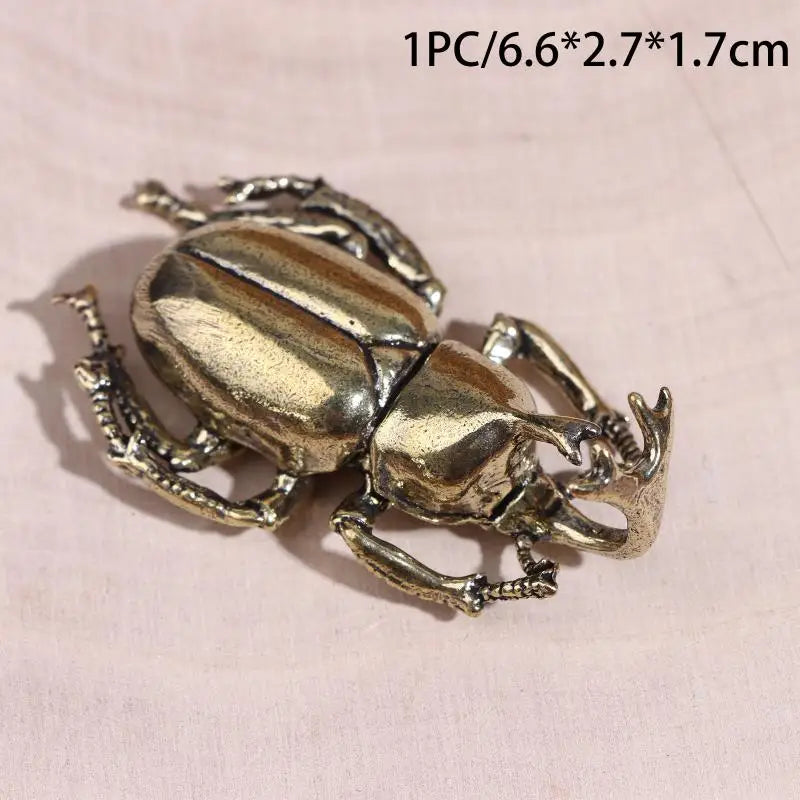 Vintage Brass Beetle Figurine – Retro Metal Insect Ornament Metal Figurine SPOT C1 1PC