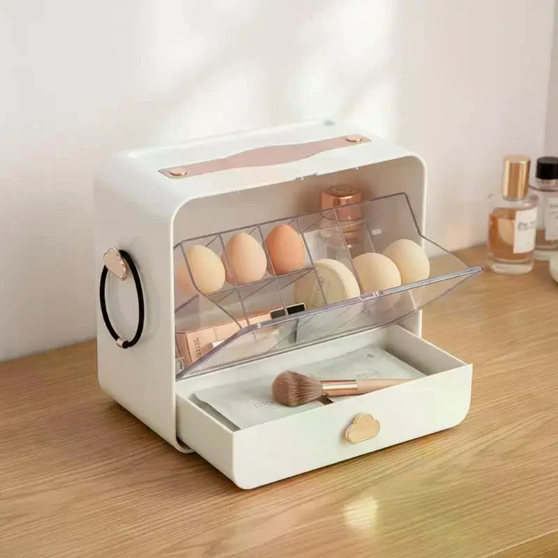 Makeup Organizer Transparent Slots & Detachable Drawer – ABS Makeup Organizer SPOT