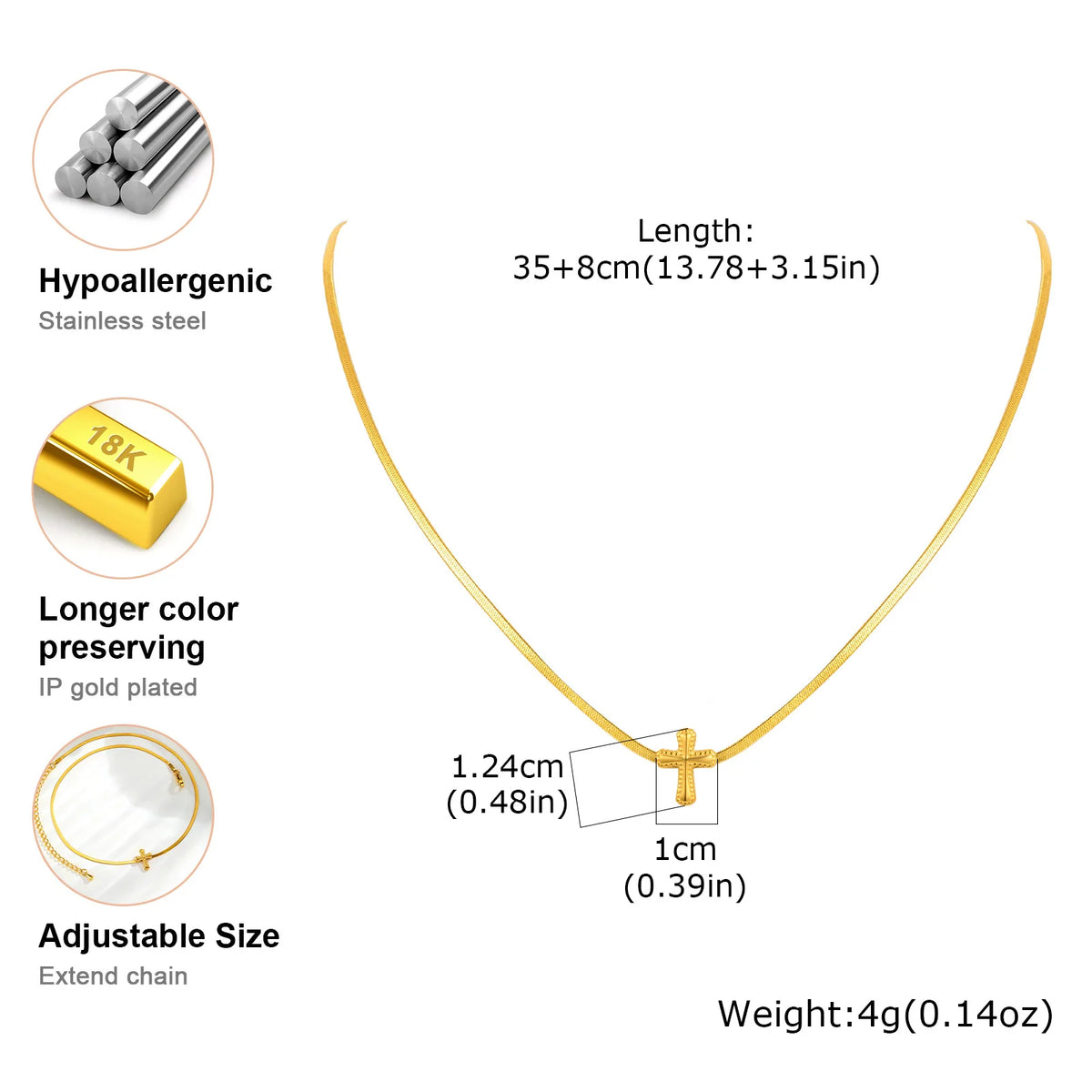 Cross Choker Snake Chain Necklace – Stainless Steel Women's Choker Necklace SPOT