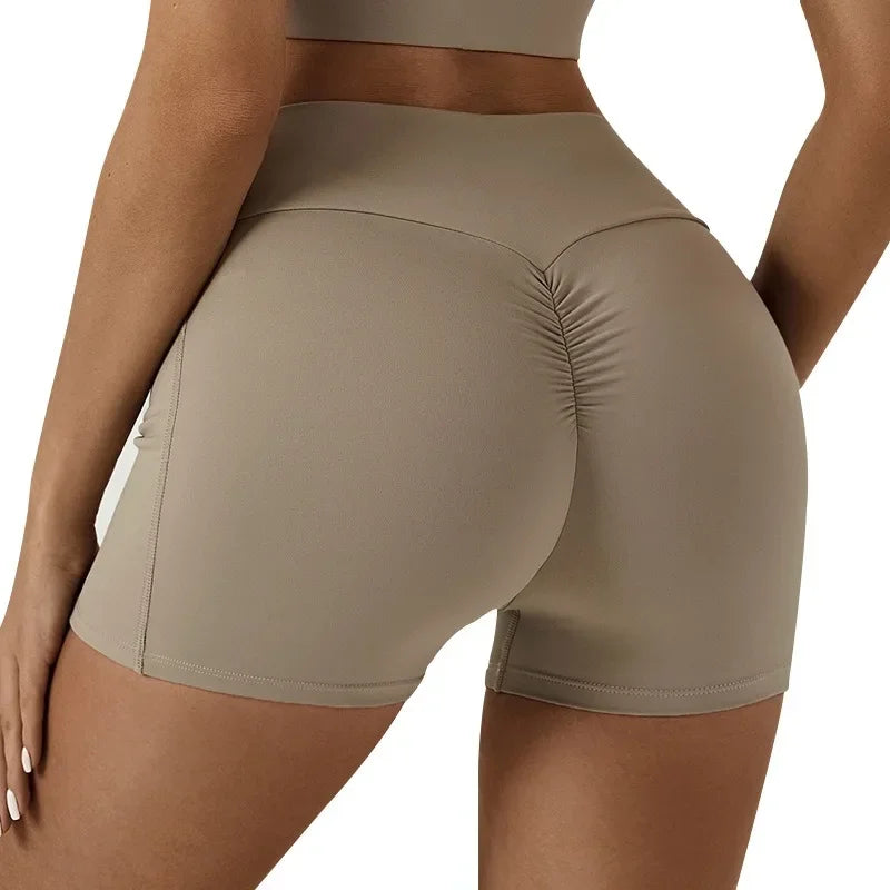 Women's High Waist Scrunch Biker Shorts with Pockets Biker Yoga Shorts SPOT