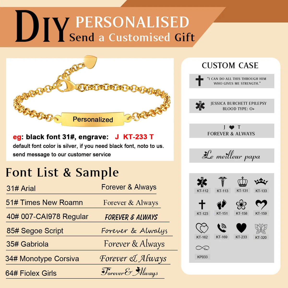 Personalized ID Bar Bracelet – 316L Stainless Steel, Engraved ID Bar Bracelet SPOT
