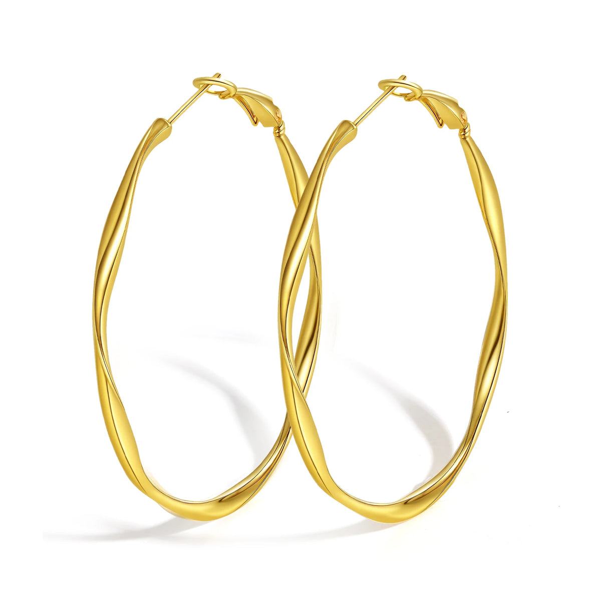 Twist Mobius Huggie Hoop Earrings – Stainless Steel, Nickel-Free Hoop Huggie Earrings SPOT EH-219G