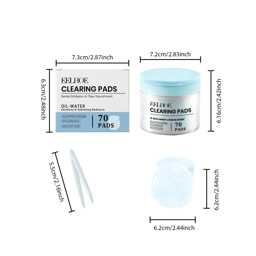 Eelhoe Salicylic Acid Toner Pads 70ct + Tweezers | BHA Exfoliant Exfoliating Toner Pads SPOT 1 Set