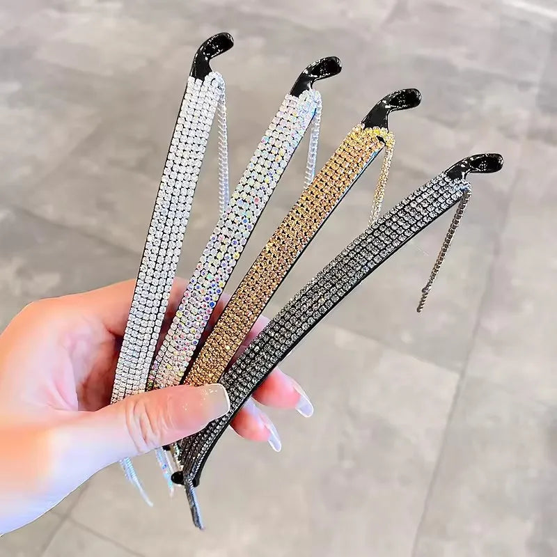 Rhinestone Tassel Hair Claw Clip & Ponytail Headband – Women Hair Claw Clip SPOT