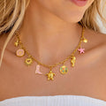 18K Gold Plated Multi Charm Necklace – Waterproof Boho Charm Pendant Necklace SPOT Default Title