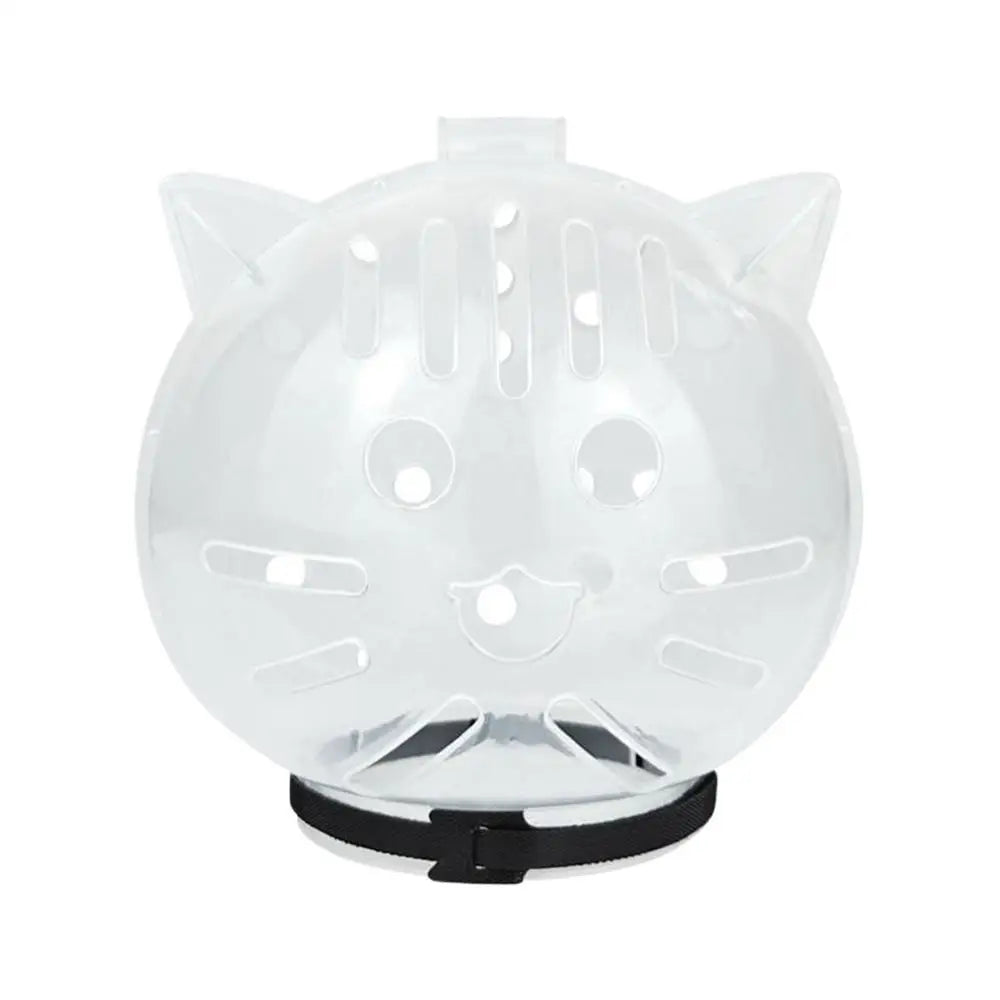 Cat Bubble Muzzle – Breathable Transparent Grooming Helmet Cat Grooming Muzzle SPOT White S