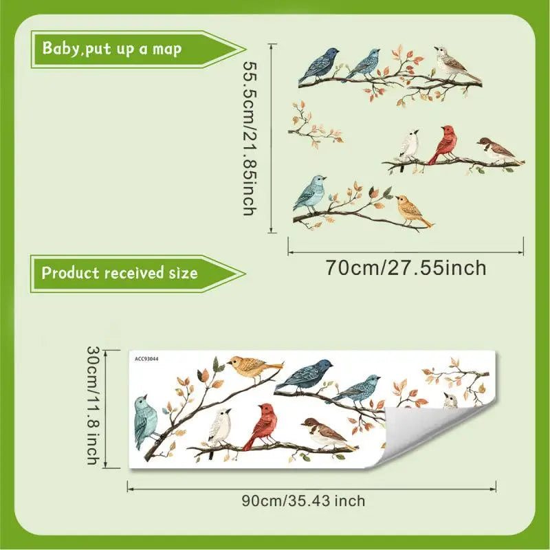 Watercolor Bird & Branches Removable Window Wall Sticker Wall Decal Sticker SPOT